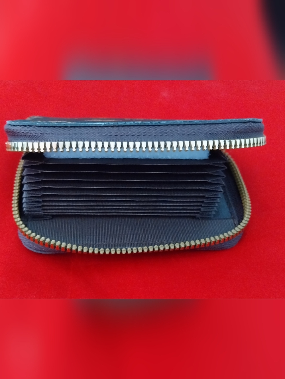 Designer-Style Monogram Zip Coin Wallet - Picture 4 of 6